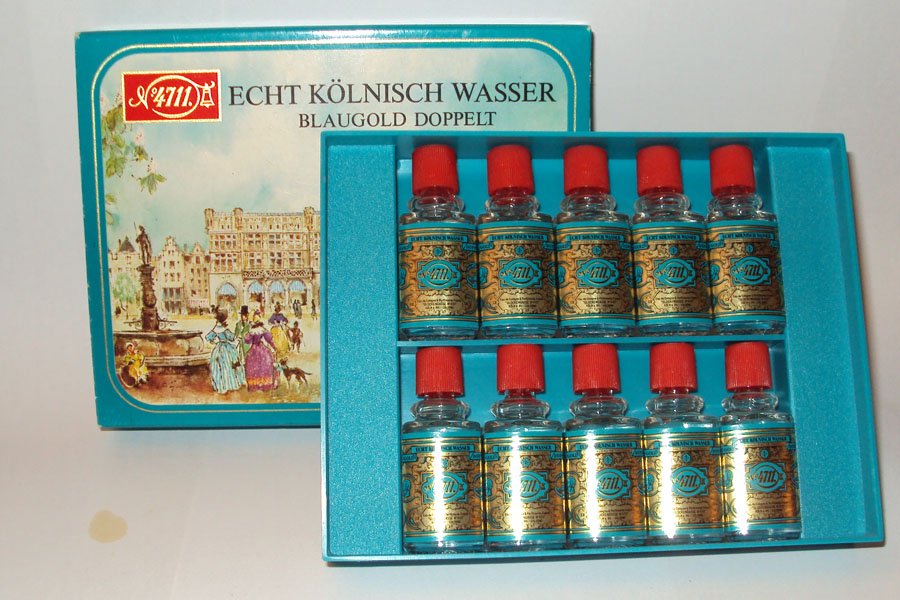 Coffret 4711 Echt Kölnisch Wasser Original eau de cologne 10 miniatures pleine hauteur 4.6 cm de 4711 