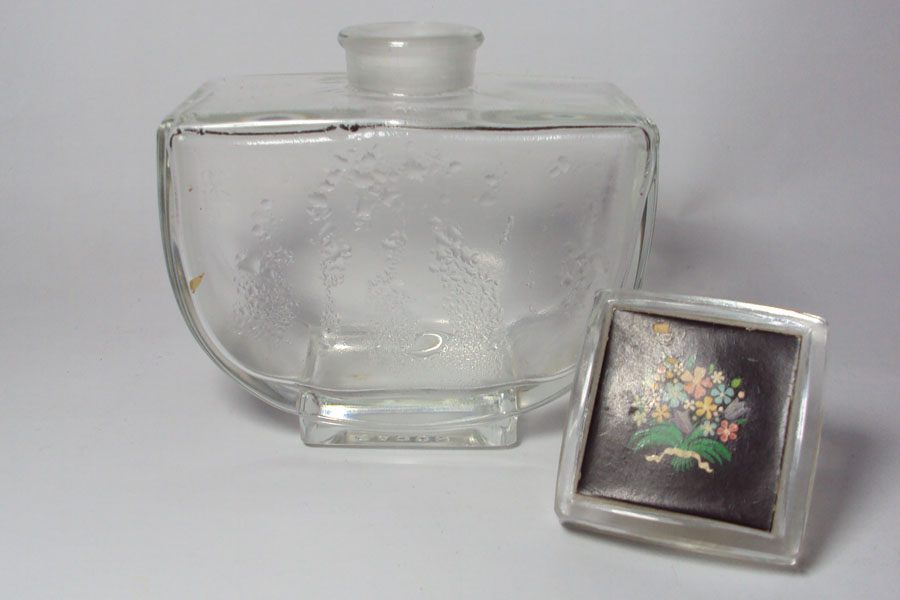 Fleurs de rocaille Flacon sans étiquette Hauteur 8.9 cm bouchon en verre de Caron 