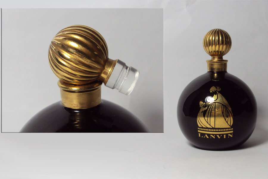 Arpège Flacon du parfum  ev verre noir Hauteur 8.5 cm environ bonchon en verre vide de Lanvin 